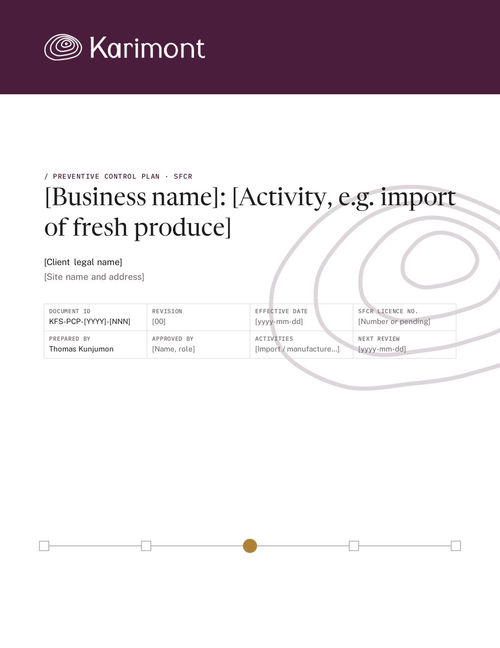 Cover of the Karimont preventive control plan template